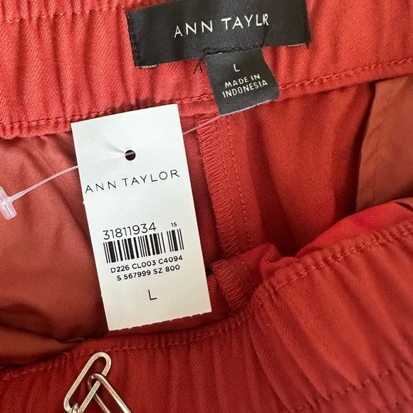 NWT Ann Taylor Women's Paprika Colored High Rise Wide Leg Pants Size L - Picture 2 of 5